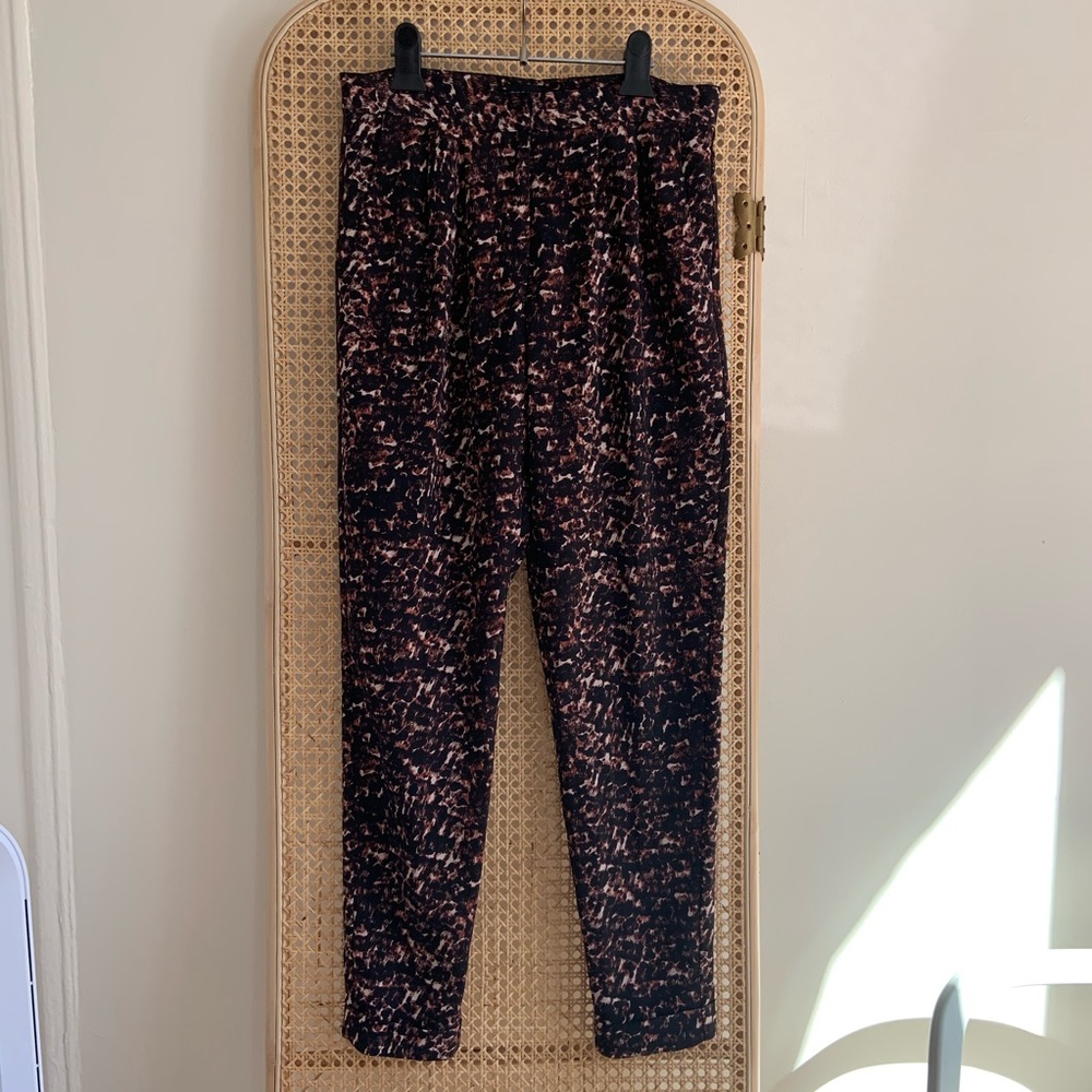 Topshop Black Animal-Print Pants / Size US 4